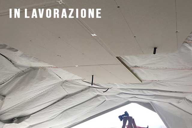 soffitto Rockfon Mono Acoustic in lavorazione